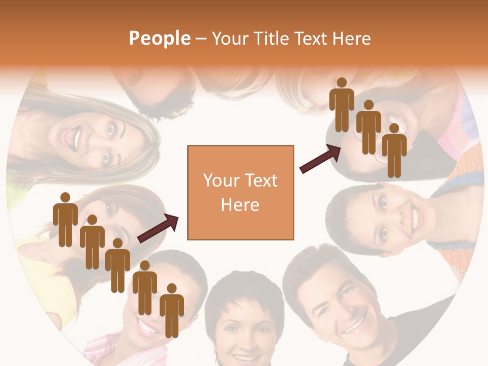 Happy Smiling People. Over White Background PowerPoint Template