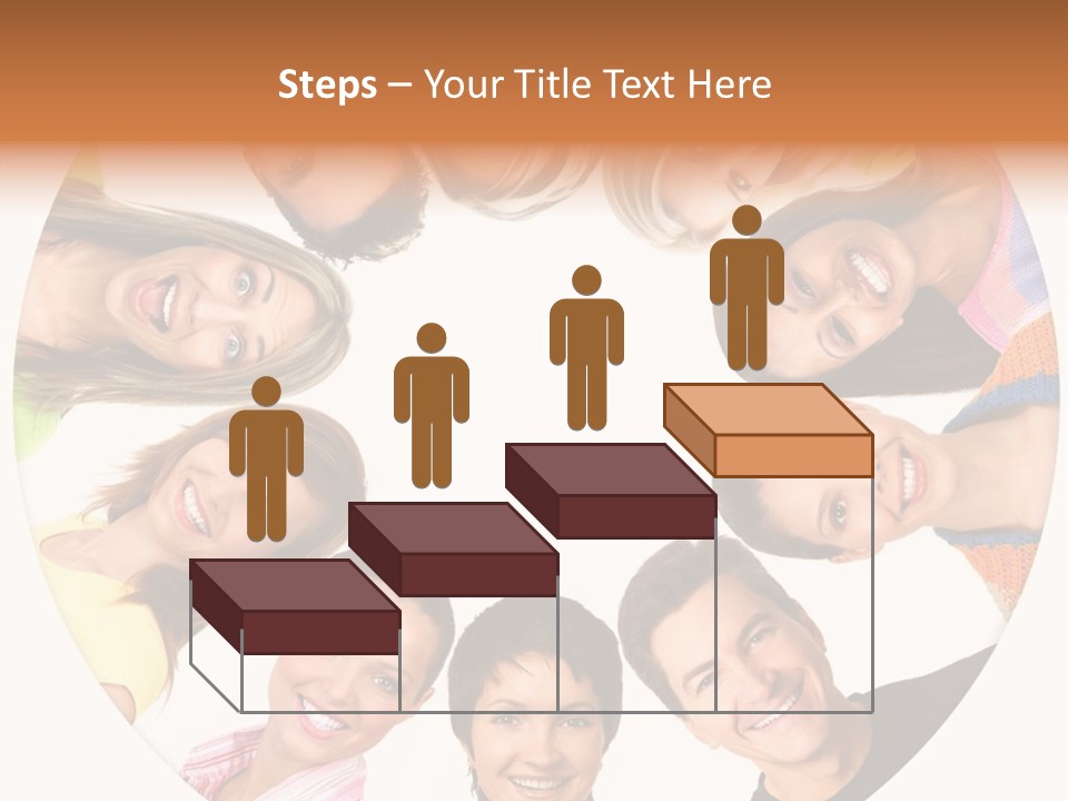 Happy Smiling People. Over White Background PowerPoint Template