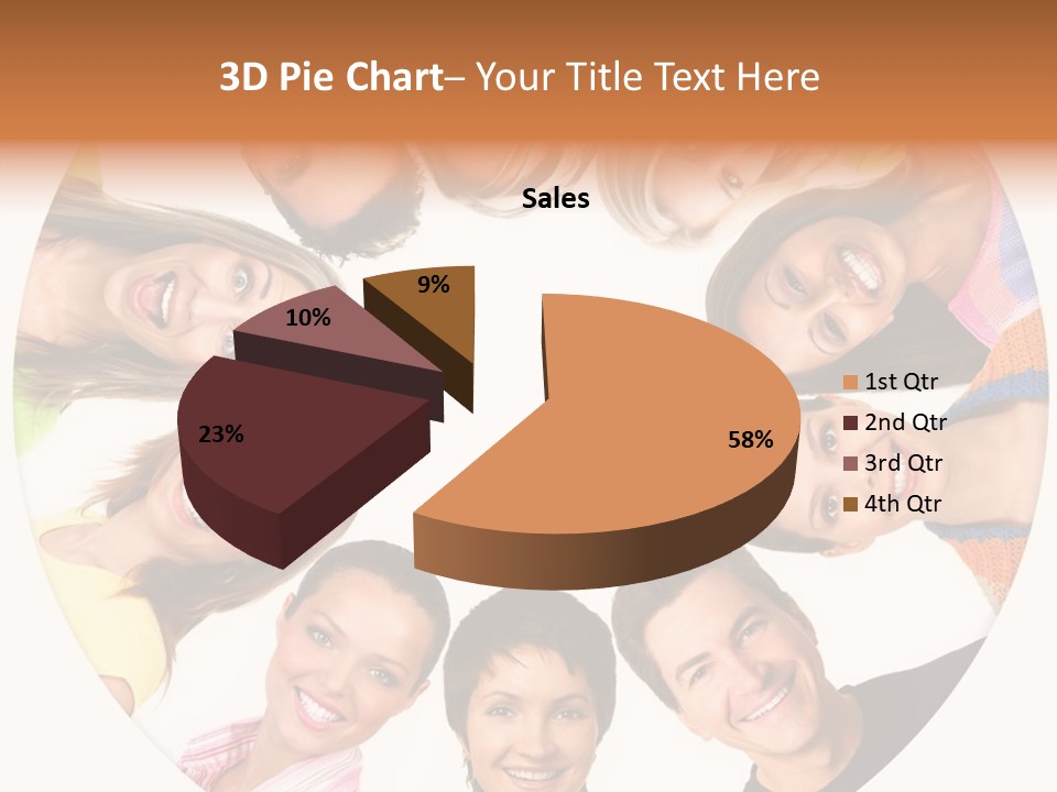 Happy Smiling People. Over White Background PowerPoint Template