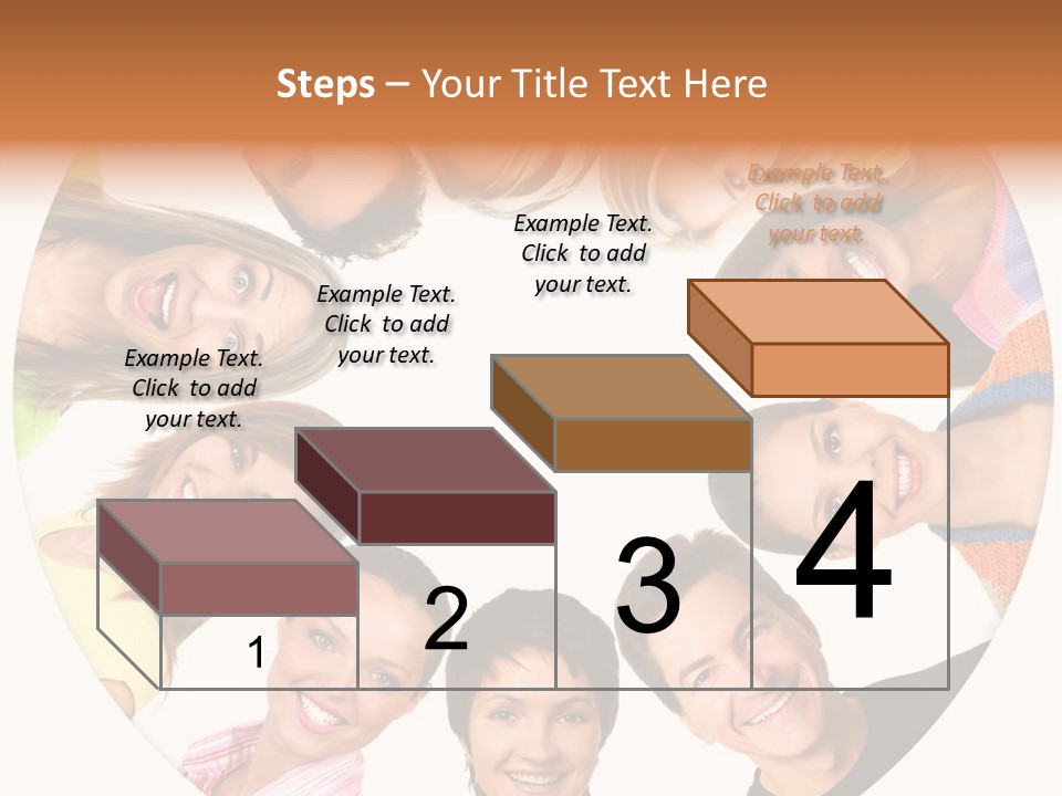 Happy Smiling People. Over White Background PowerPoint Template