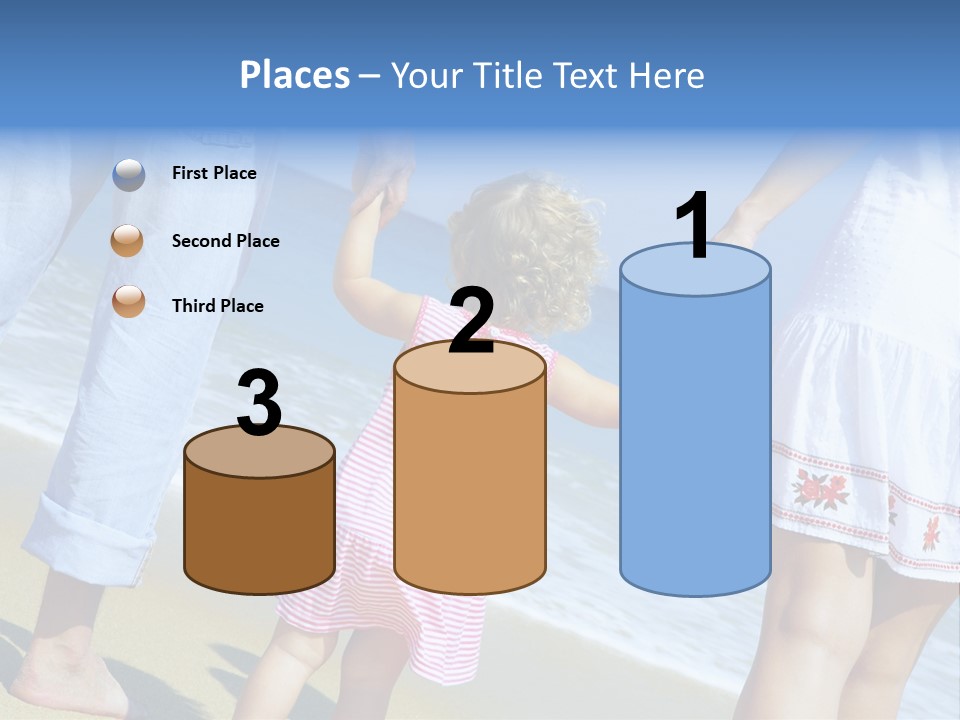 View Of Young Family Having Fun On The Beach PowerPoint Template