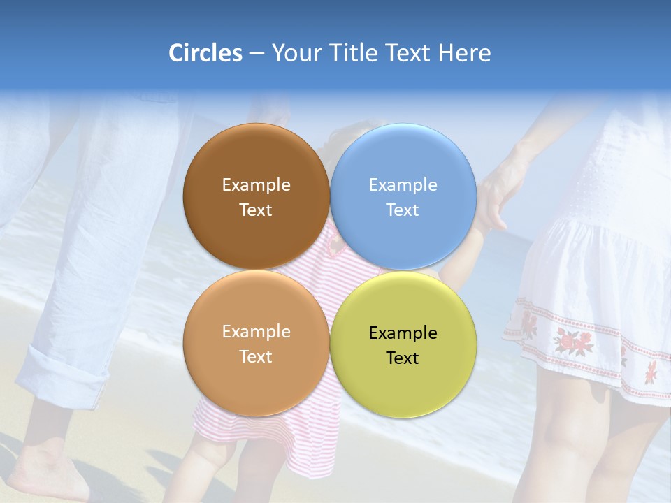 View Of Young Family Having Fun On The Beach PowerPoint Template