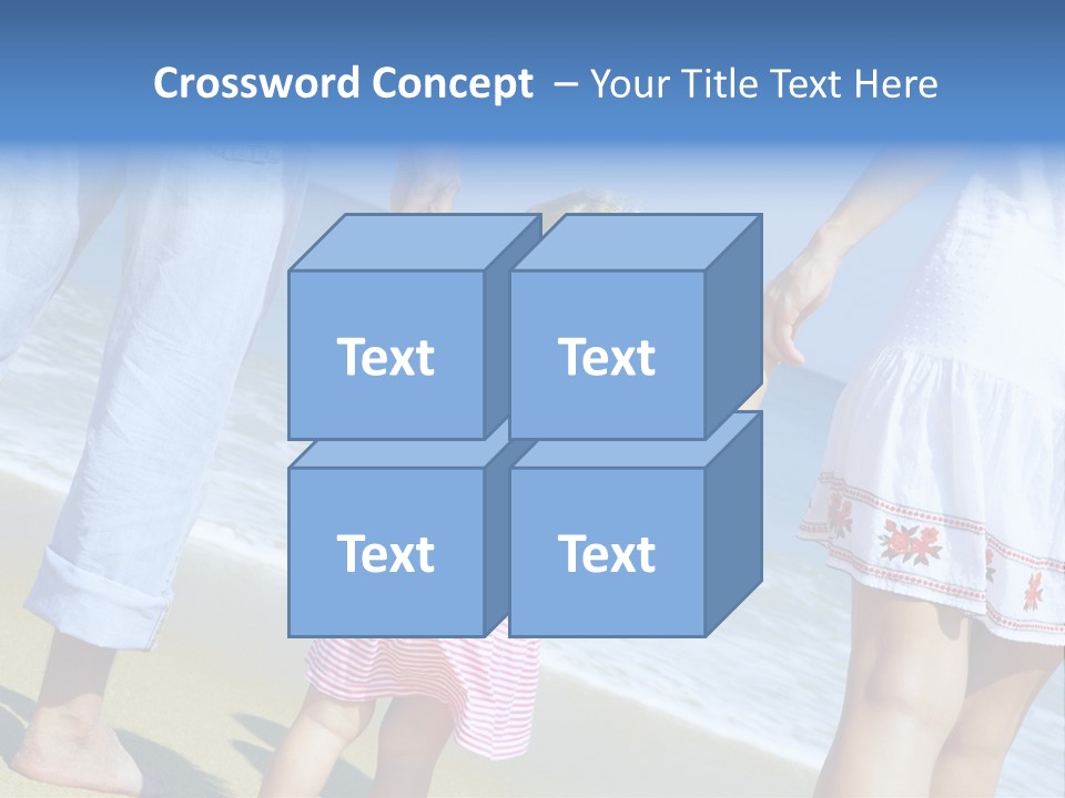 View Of Young Family Having Fun On The Beach PowerPoint Template