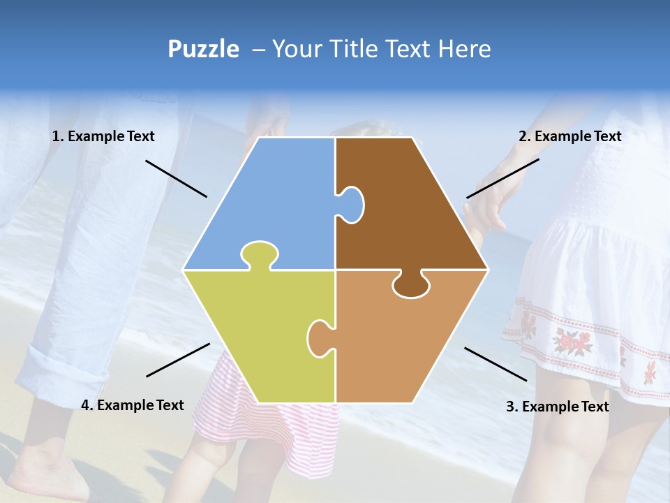 View Of Young Family Having Fun On The Beach PowerPoint Template