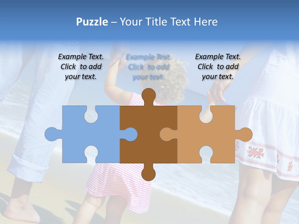 View Of Young Family Having Fun On The Beach PowerPoint Template