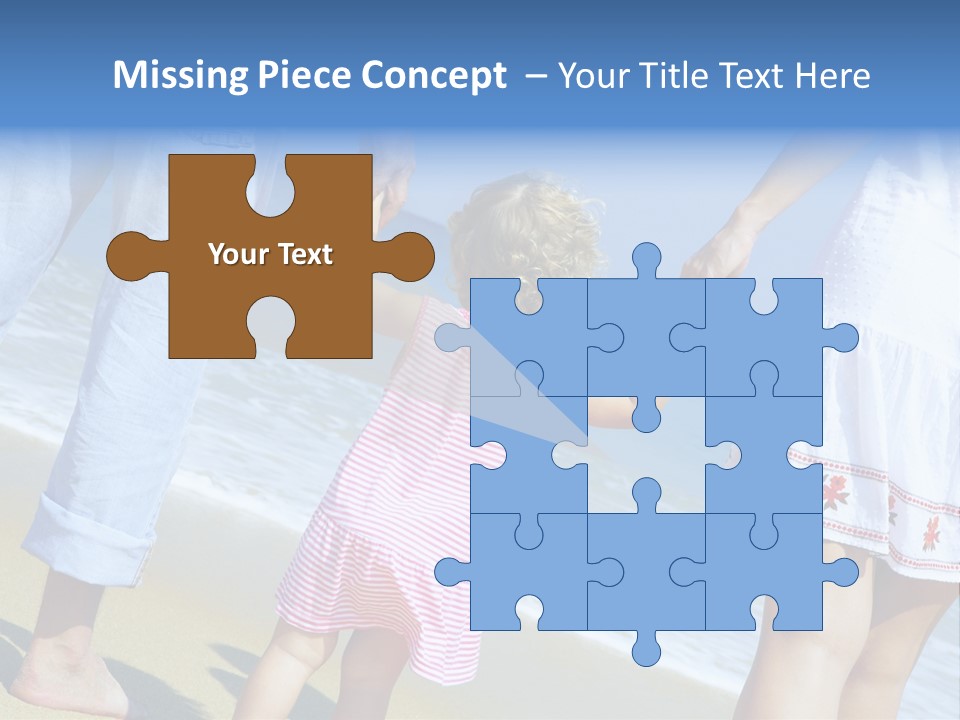 View Of Young Family Having Fun On The Beach PowerPoint Template