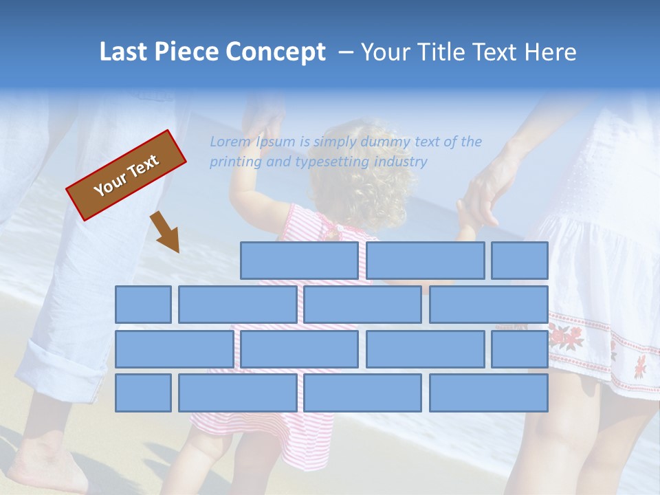 View Of Young Family Having Fun On The Beach PowerPoint Template