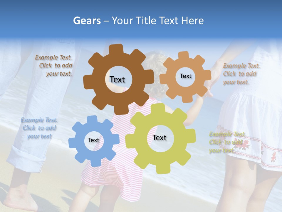 View Of Young Family Having Fun On The Beach PowerPoint Template