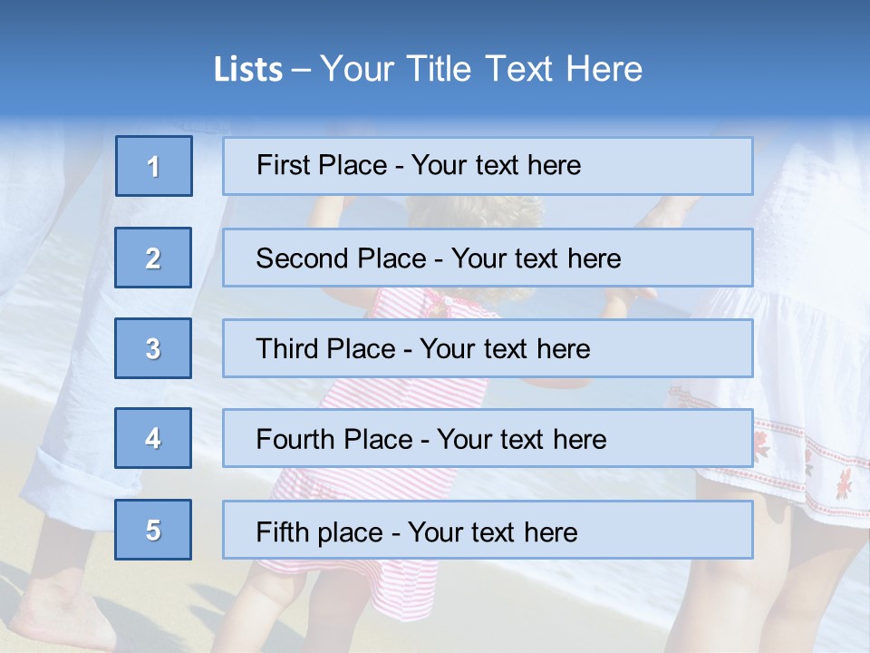 View Of Young Family Having Fun On The Beach PowerPoint Template