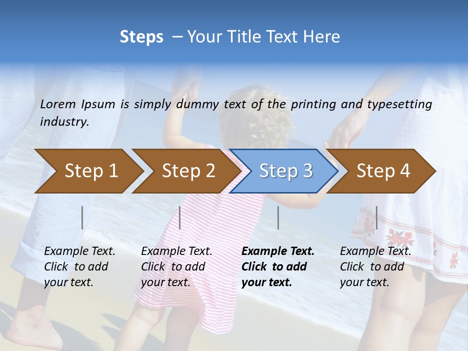 View Of Young Family Having Fun On The Beach PowerPoint Template