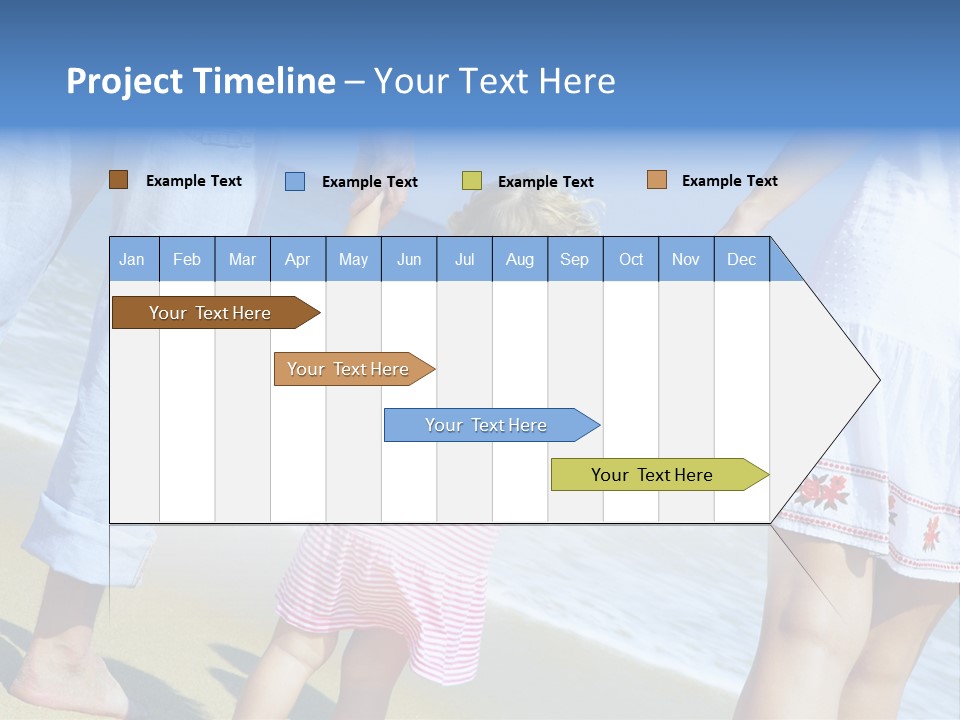 View Of Young Family Having Fun On The Beach PowerPoint Template