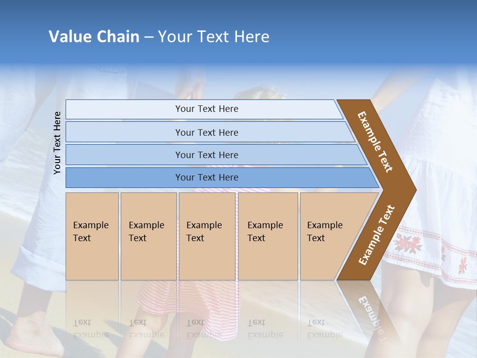 View Of Young Family Having Fun On The Beach PowerPoint Template