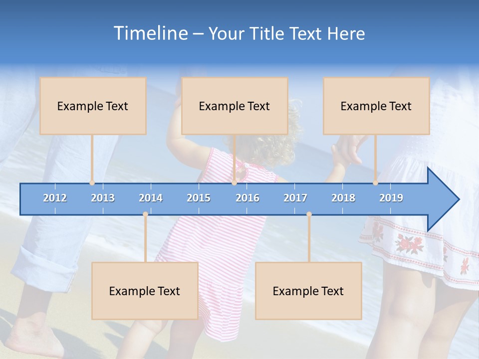 View Of Young Family Having Fun On The Beach PowerPoint Template