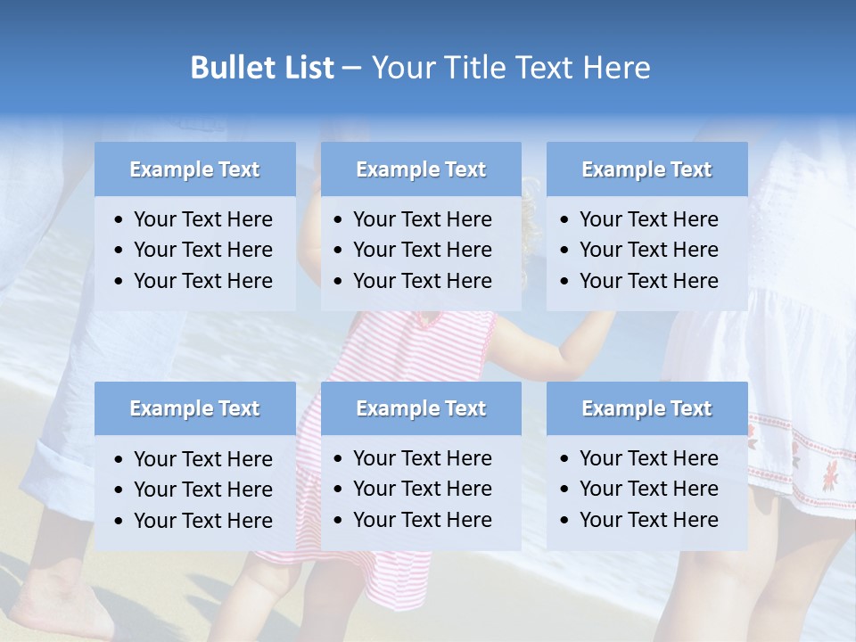 View Of Young Family Having Fun On The Beach PowerPoint Template