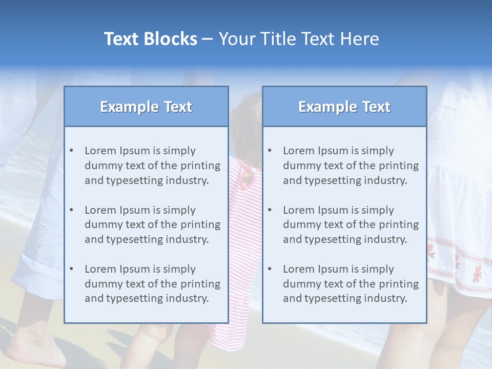 View Of Young Family Having Fun On The Beach PowerPoint Template