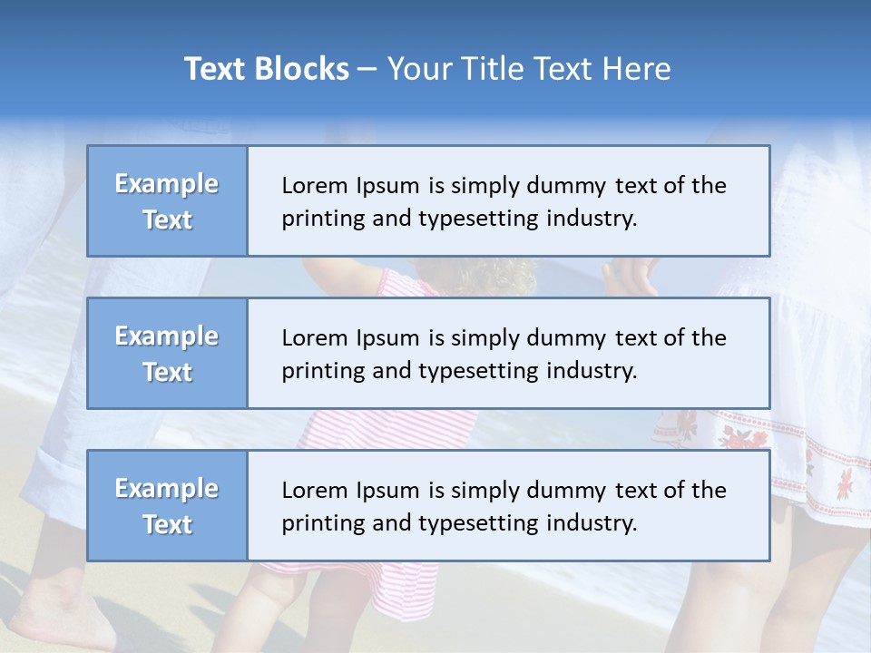 View Of Young Family Having Fun On The Beach PowerPoint Template