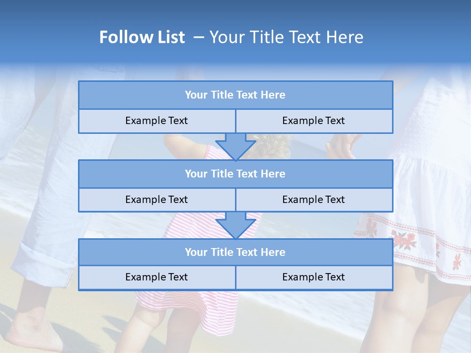 View Of Young Family Having Fun On The Beach PowerPoint Template