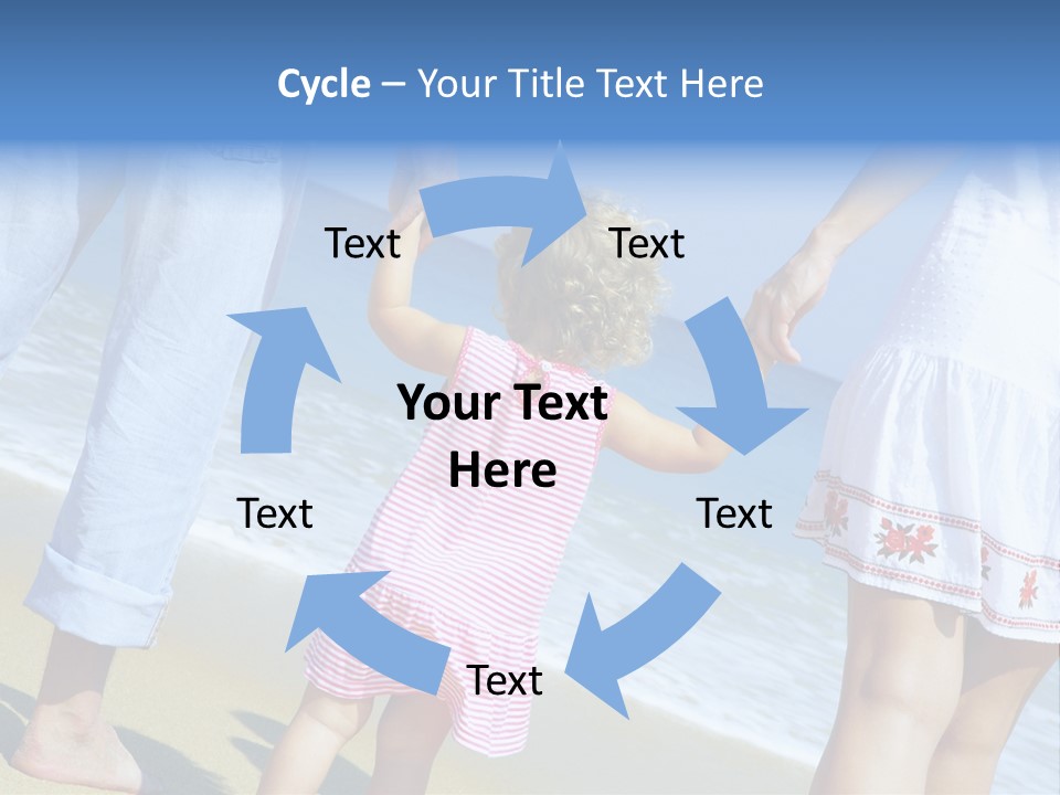 View Of Young Family Having Fun On The Beach PowerPoint Template