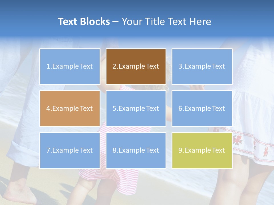 View Of Young Family Having Fun On The Beach PowerPoint Template