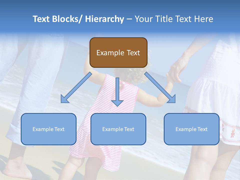 View Of Young Family Having Fun On The Beach PowerPoint Template