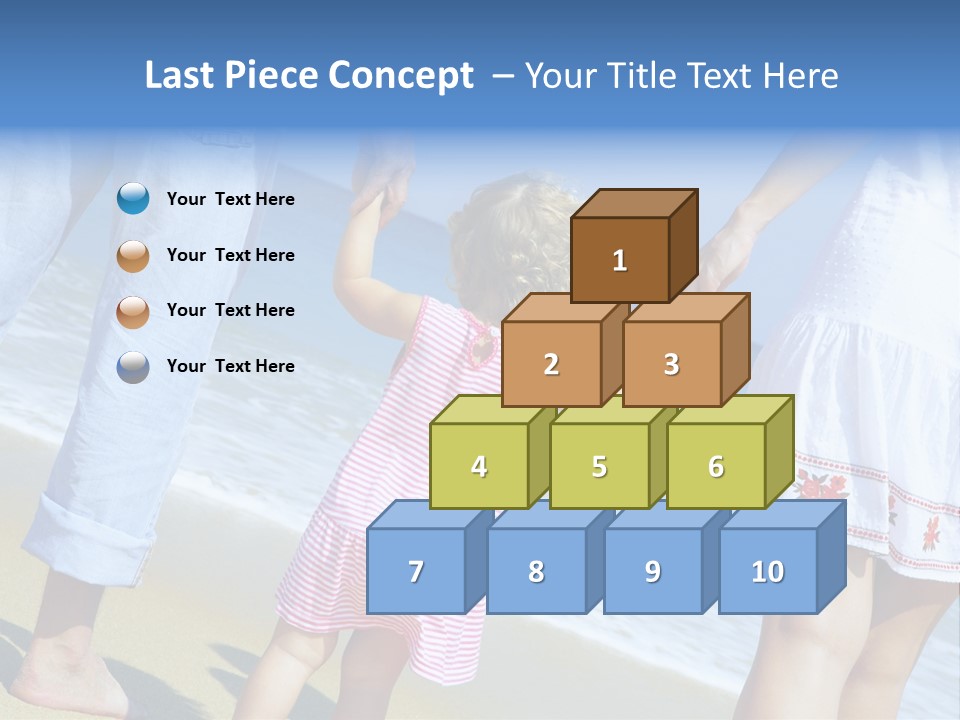 View Of Young Family Having Fun On The Beach PowerPoint Template