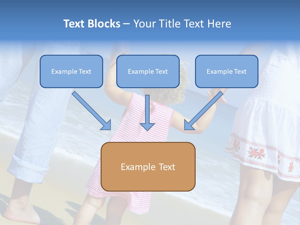 View Of Young Family Having Fun On The Beach PowerPoint Template