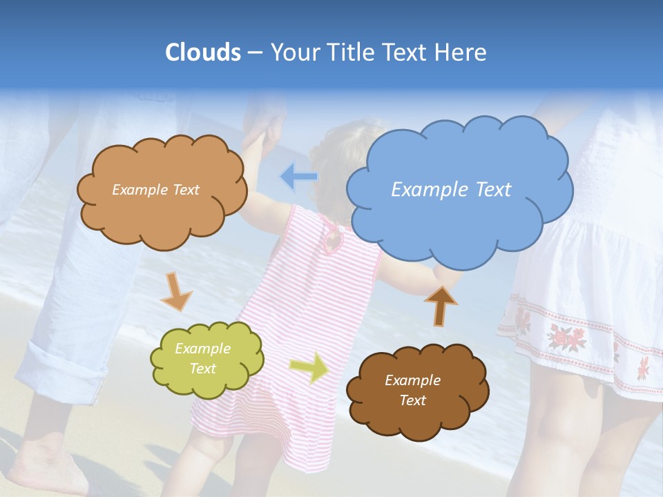 View Of Young Family Having Fun On The Beach PowerPoint Template