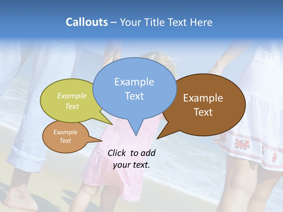 View Of Young Family Having Fun On The Beach PowerPoint Template