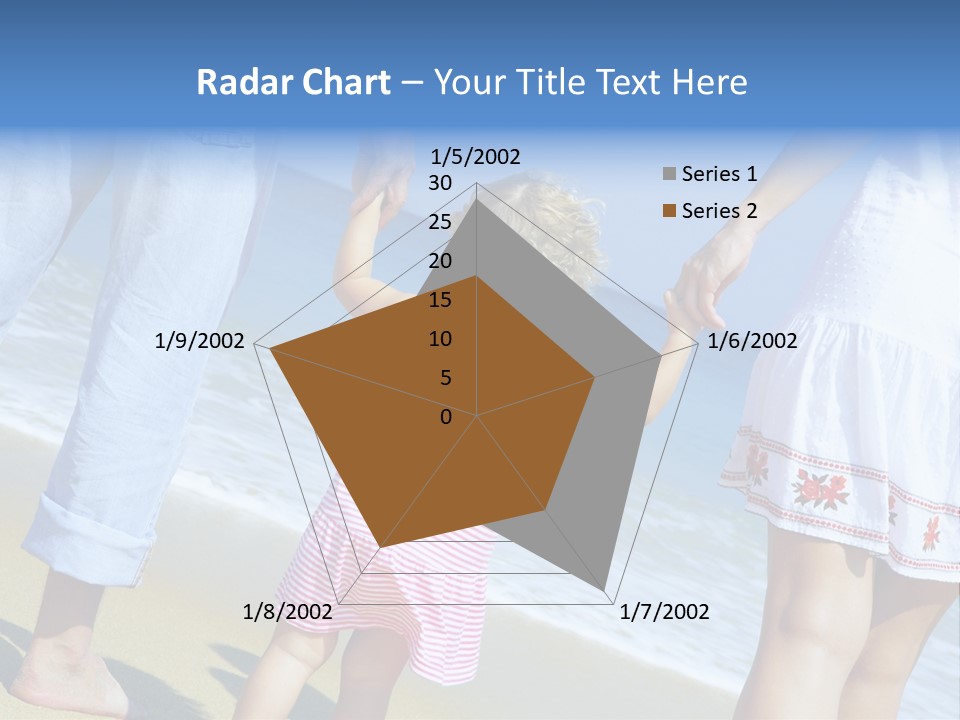 View Of Young Family Having Fun On The Beach PowerPoint Template