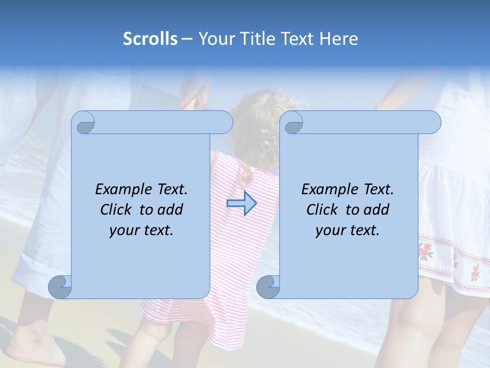 View Of Young Family Having Fun On The Beach PowerPoint Template