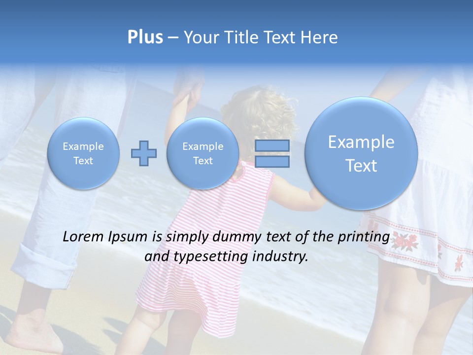 View Of Young Family Having Fun On The Beach PowerPoint Template