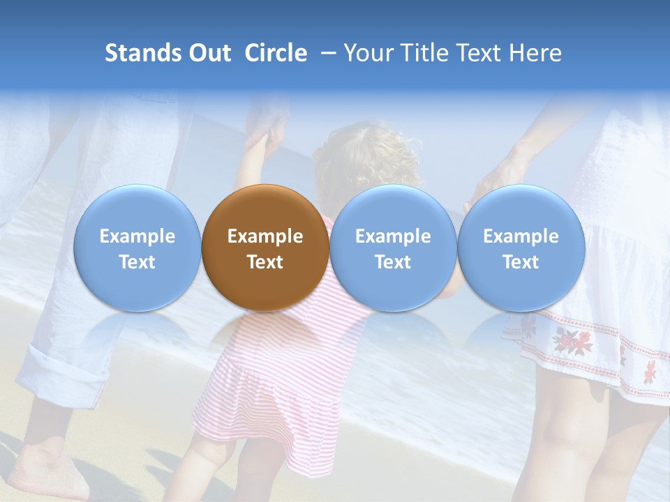View Of Young Family Having Fun On The Beach PowerPoint Template