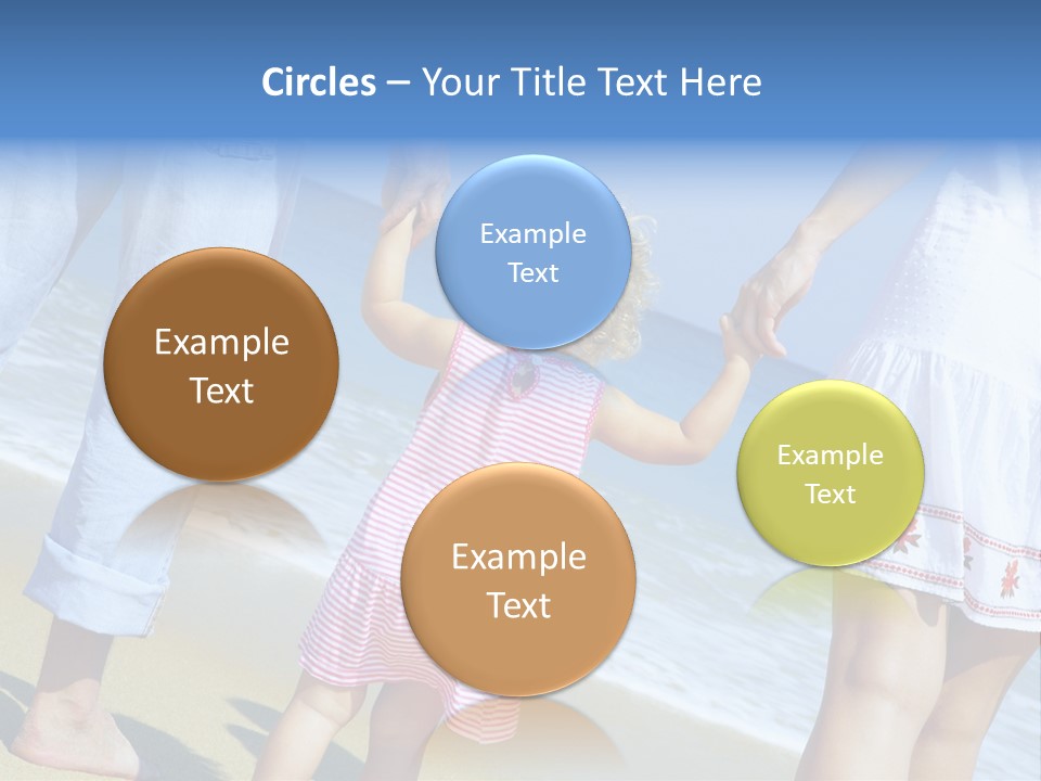 View Of Young Family Having Fun On The Beach PowerPoint Template