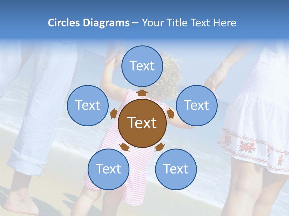 View Of Young Family Having Fun On The Beach PowerPoint Template