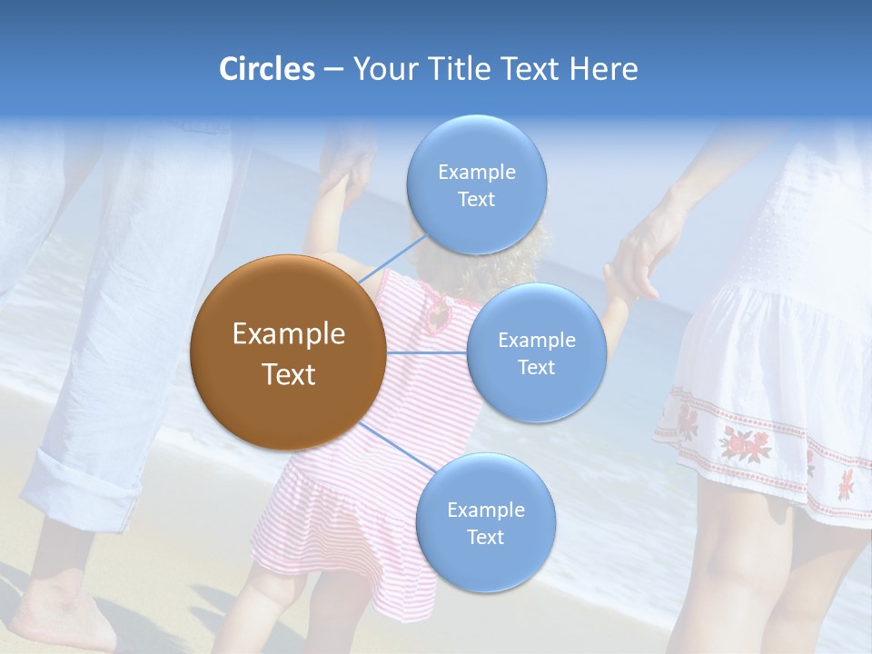 View Of Young Family Having Fun On The Beach PowerPoint Template