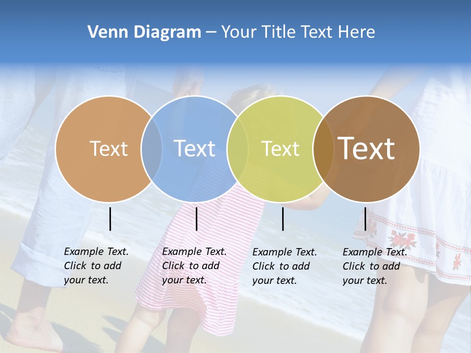 View Of Young Family Having Fun On The Beach PowerPoint Template