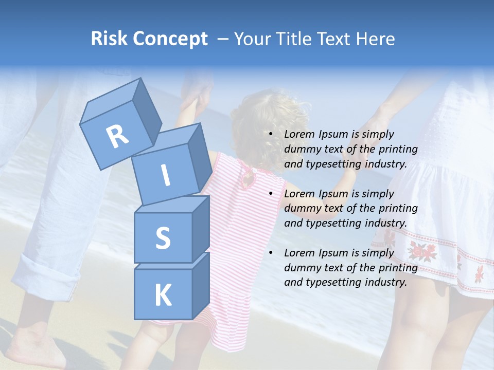 View Of Young Family Having Fun On The Beach PowerPoint Template