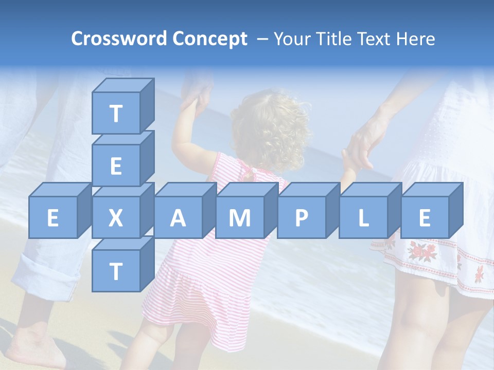 View Of Young Family Having Fun On The Beach PowerPoint Template