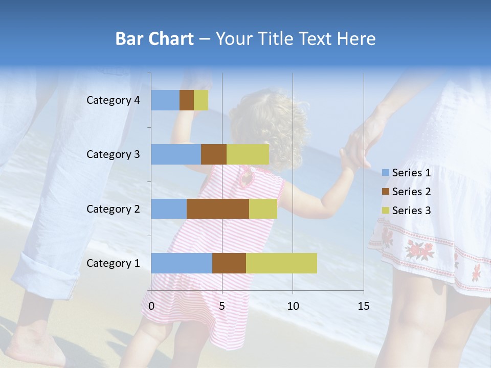 View Of Young Family Having Fun On The Beach PowerPoint Template