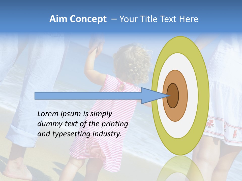 View Of Young Family Having Fun On The Beach PowerPoint Template