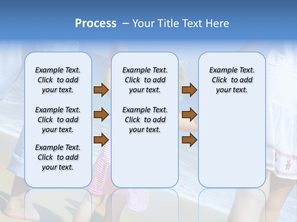 View Of Young Family Having Fun On The Beach PowerPoint Template