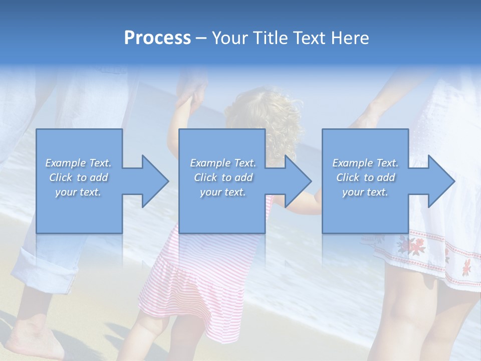 View Of Young Family Having Fun On The Beach PowerPoint Template