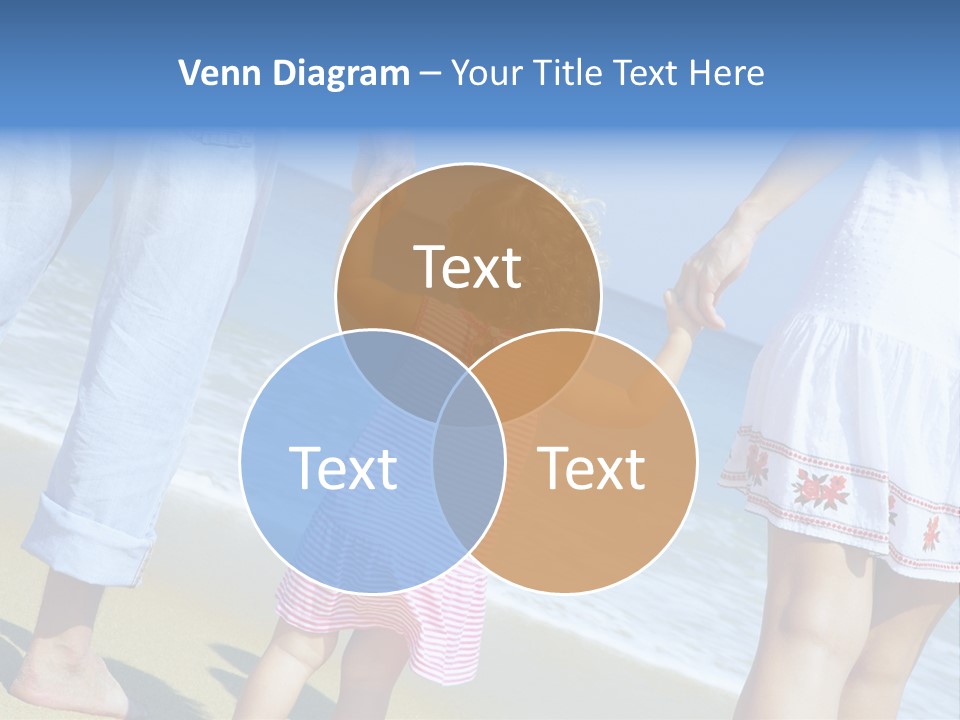 View Of Young Family Having Fun On The Beach PowerPoint Template