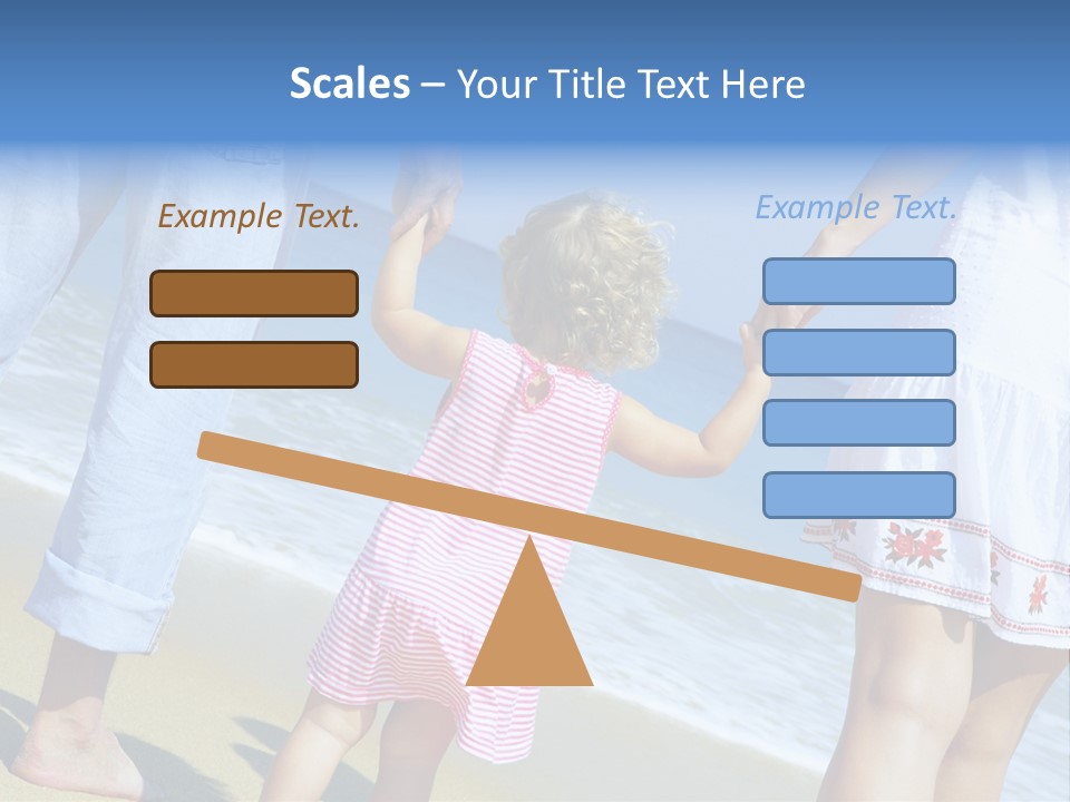 View Of Young Family Having Fun On The Beach PowerPoint Template