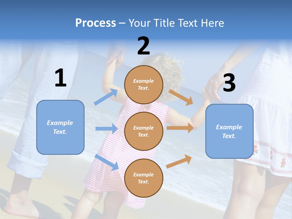 View Of Young Family Having Fun On The Beach PowerPoint Template