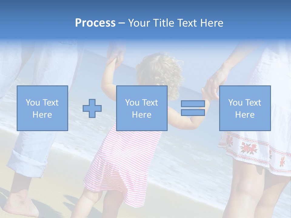 View Of Young Family Having Fun On The Beach PowerPoint Template