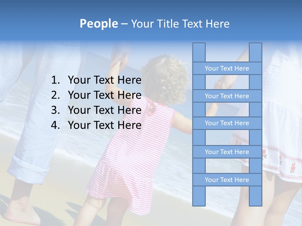 View Of Young Family Having Fun On The Beach PowerPoint Template