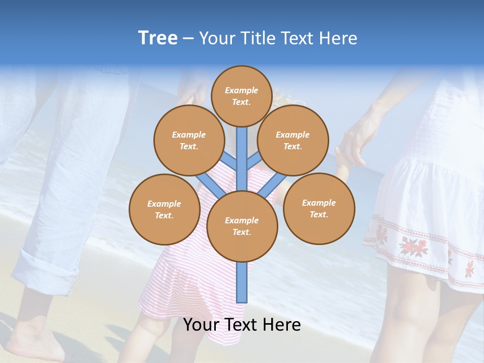 View Of Young Family Having Fun On The Beach PowerPoint Template