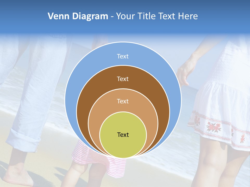 View Of Young Family Having Fun On The Beach PowerPoint Template