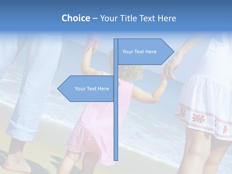 View Of Young Family Having Fun On The Beach PowerPoint Template